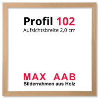 Bilderrahmen aus Massivholz Profil 102 Aufsicht 2 cm