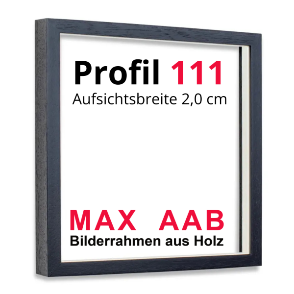 Objektrahmen aus Massivholz Profil 111 Aufsicht 2 cm